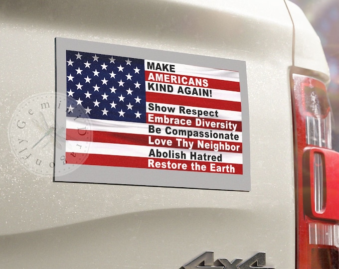 Make America Kind Car Magnet, Progressive Patriot Sign