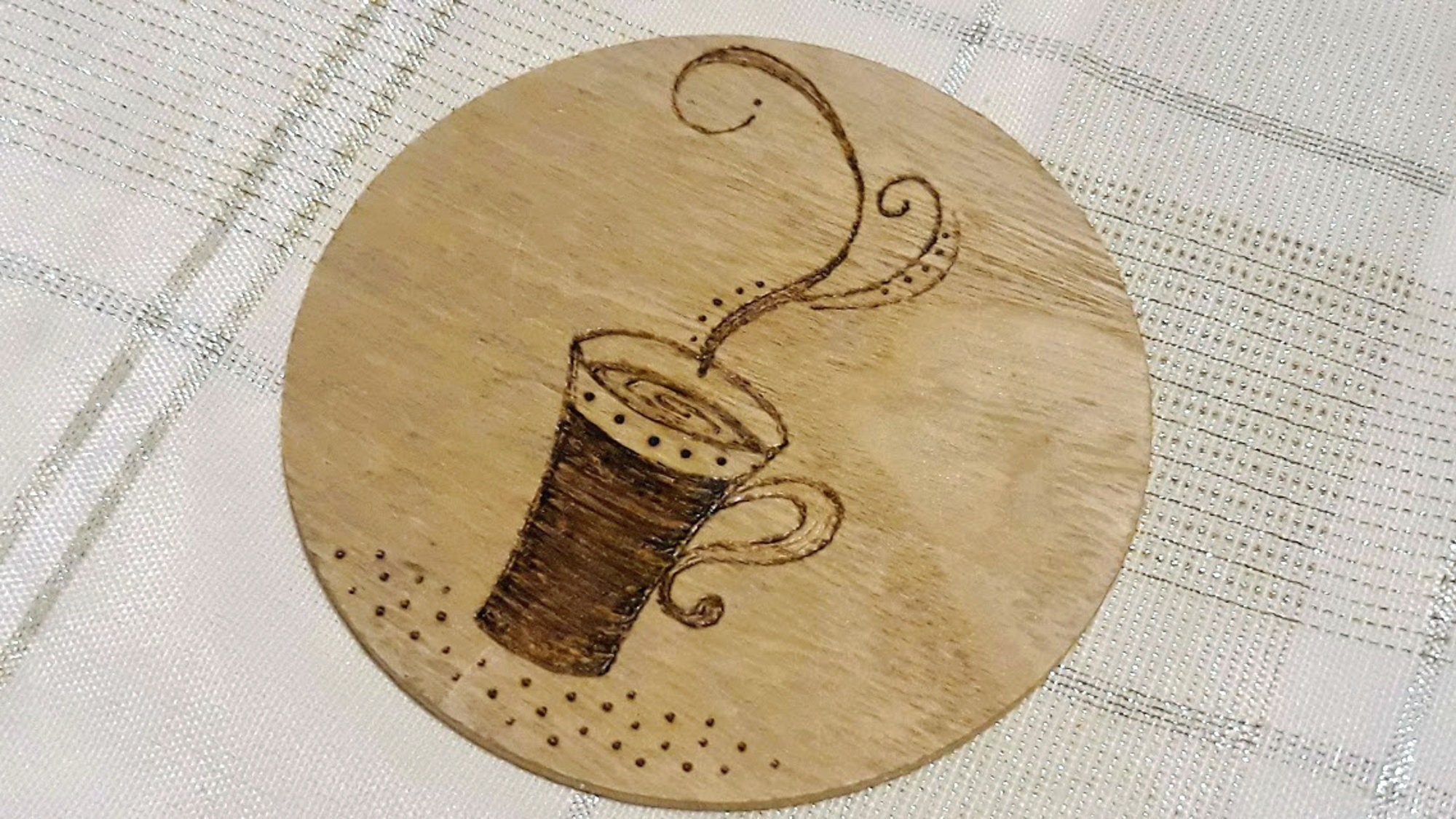 Cute Coaster Set with Coffee Cup Designs Wood Coaster Set of Etsy