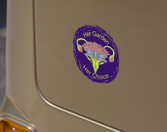 Pro Choice Transparent Outdoor Sticker with Floral Uterus, Reproductive Rights Decal in 5 Sizes