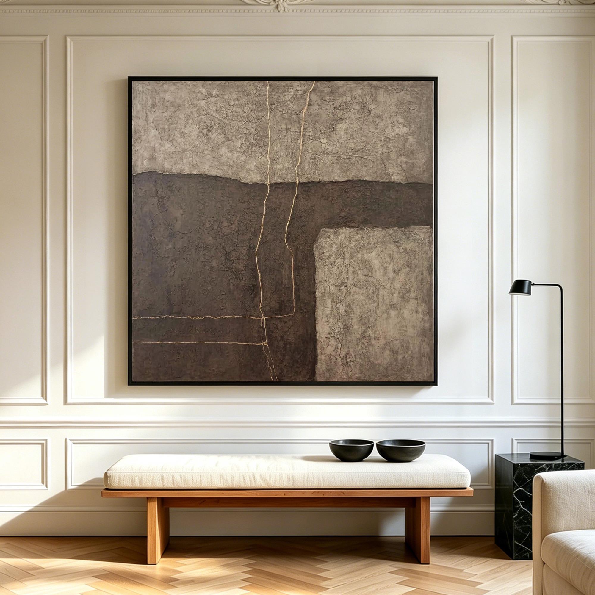 Japandi Wabi Sabi Wall Art | Hand-painted Abstract Painting, Brown ...