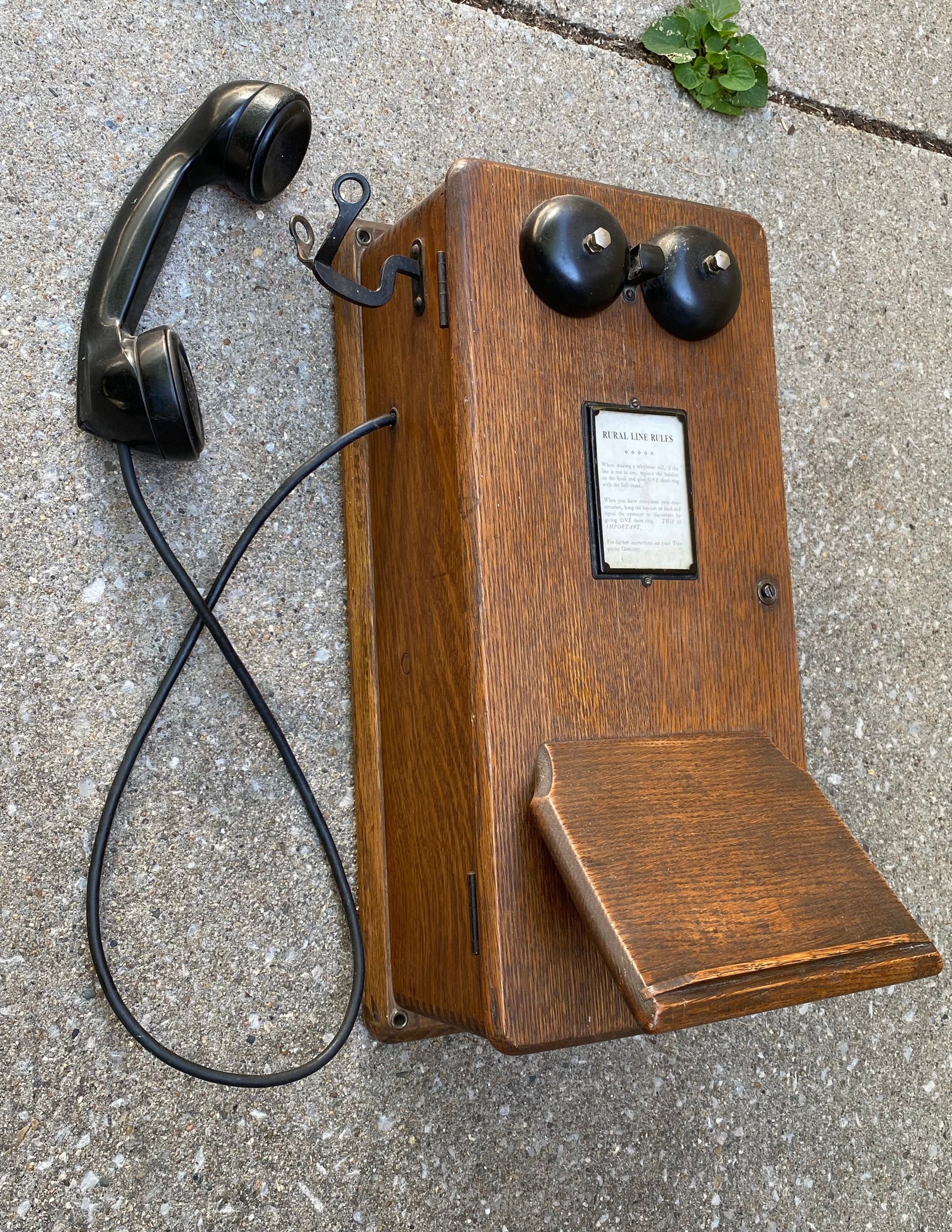 Rare Antique 1930s STROMBERG CARLSON Model Wood Wall Phone, 5 Bar