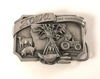 Iowa Vintage 1984 Commemorative Siskiyou Belt Buckle, Limited Edition