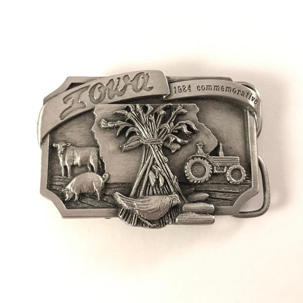 Iowa Vintage 1984 Commemorative Siskiyou Belt Buckle, Limited Edition