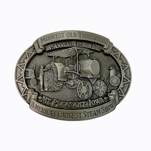 1987 Old Settlers and Threshers Reunion Aultman Tractor Midwest Belt Buckle Iowa