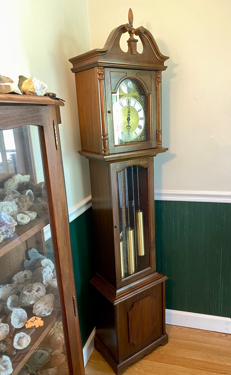 Ridgeway Tempus Fugit Classic Wood Grandfather Clock Pendulum Etsy