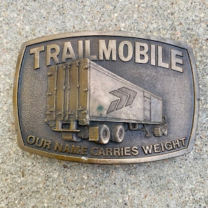 Vintage TrailMobile Brass Belt Buckle image 1
