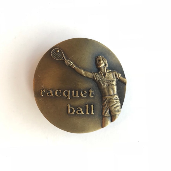 Rare 1979 Racquetball Belt Buckle, Indiana Metal … - image 1