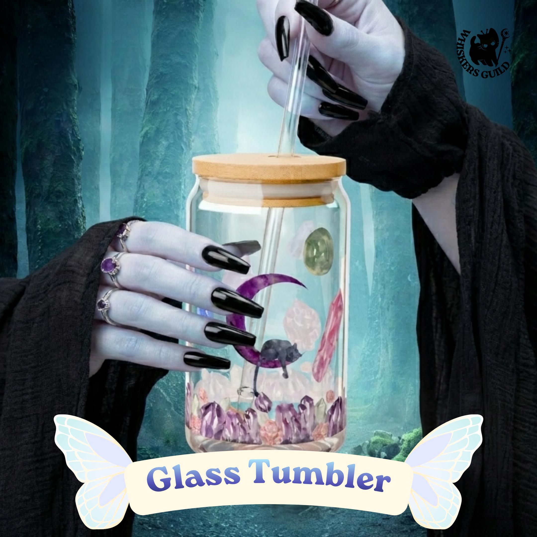 Crystal Moon and Gems Sipper Glass | 16oz - Etsy