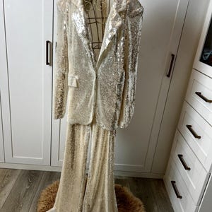 slim fit dress slacks Gold Sequins Blazer Dress – ICONIC7