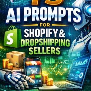 75 sugerencias de IA para vendedores de dropshipping en Shopify (descarga instantánea)