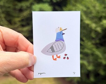 New York City Pigeon or Big Apple Mini Art Print