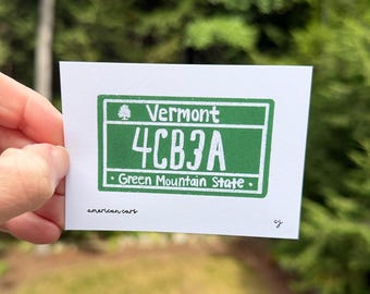 American Cars Vermont License Plate Mini Art Print