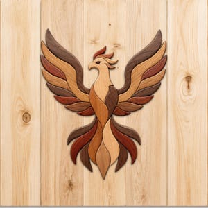 Phoenix Intarsia Wood Patterns, Intarsia Wood Art Patterns, Scroll Saw Patterns Pdf, Instant Digital Download