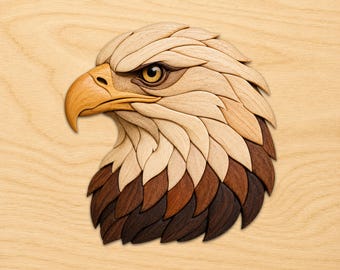Eagle Head  Intarsia Wood Patterns, Intarsia Wood Art Patterns, Scroll Saw Patterns Pdf, Instant Digital Download