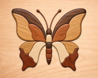 Butterfly  Intarsia Wood Patterns, Intarsia Wood Art Patterns, Scroll Saw Patterns Pdf, Instant Digital Download