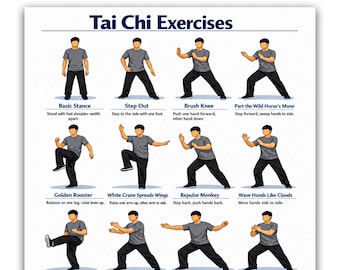 Seated Tai Chi Exercise Chart | Gentle Home Fitness Plan (PDF Download)