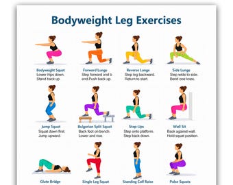 Senior Balance Exercise Chart | No Equipment Stability Routine (PDF Download)