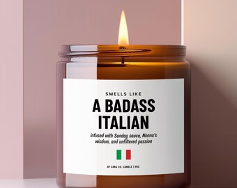Italian Gift, Italy Pride Candle, Italian Birthday Present, Italian American Friend Gift, Italian Heritage Decor, Italian Family Mom Nonna