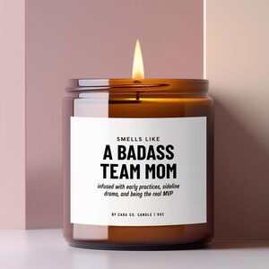 Sports Mom Gift Funny Team Mom Candle End Of Season Thank You Gift Baseball Softball Soccer Mom Appreciation Gift Team Parent Birthday Gift