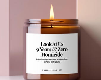 9th Anniversary Gift For Her 9 Year Wedding Anniversary Gift For Wife Funny Anniversary Gift Couple Marriage Gift For Husband Funny Candle