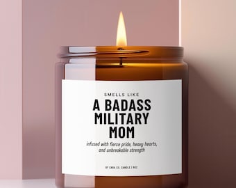 Military Mom Gift Army Mom Birthday Gift Navy Mom Deployment Gift Patriotic Military Mom Candle Military Family Homecoming Proud Marine Mom