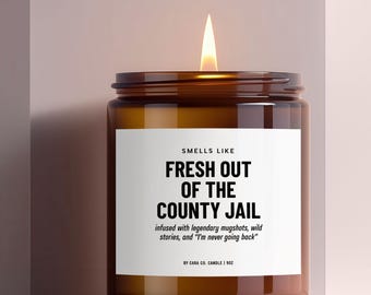 Funny Jail Candle, Prison Joke Gift, Funny Gag Gift Friend, White Elephant Gift, Prank Gift Bestie, Ex Con Gift, Adult Humor, Bachelor Party