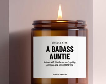 Funny Aunt Gift, Aunt Birthday Gift, New Aunt Gift, Cool Aunt Gift, Best Aunt Ever Gift, Auntie Candle, Gift for Aunt, Aunt Announcement