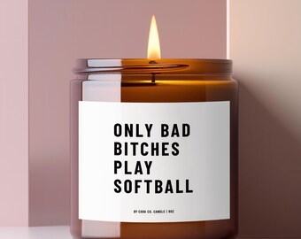 Softball Player Gift, College Softball Team, Teammate Gift, Softball Mom, Women Athlete Gift, Softball Coach, Funny Sports Candle Bestie