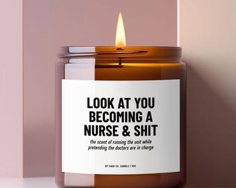 Nurse Gift, Funny Nurse Candle, RN Gift, New Future Nurse, Nurse Graduation, Nursing School Graduate, Nurse Appreciation, Registered Nurse