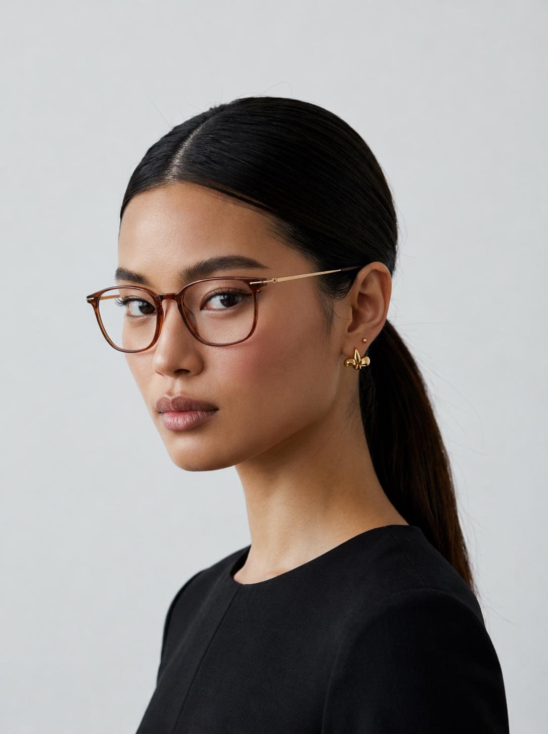 Translucent Amber Square Ultem Glasses, Lightweight Korean Design Unisex Frame