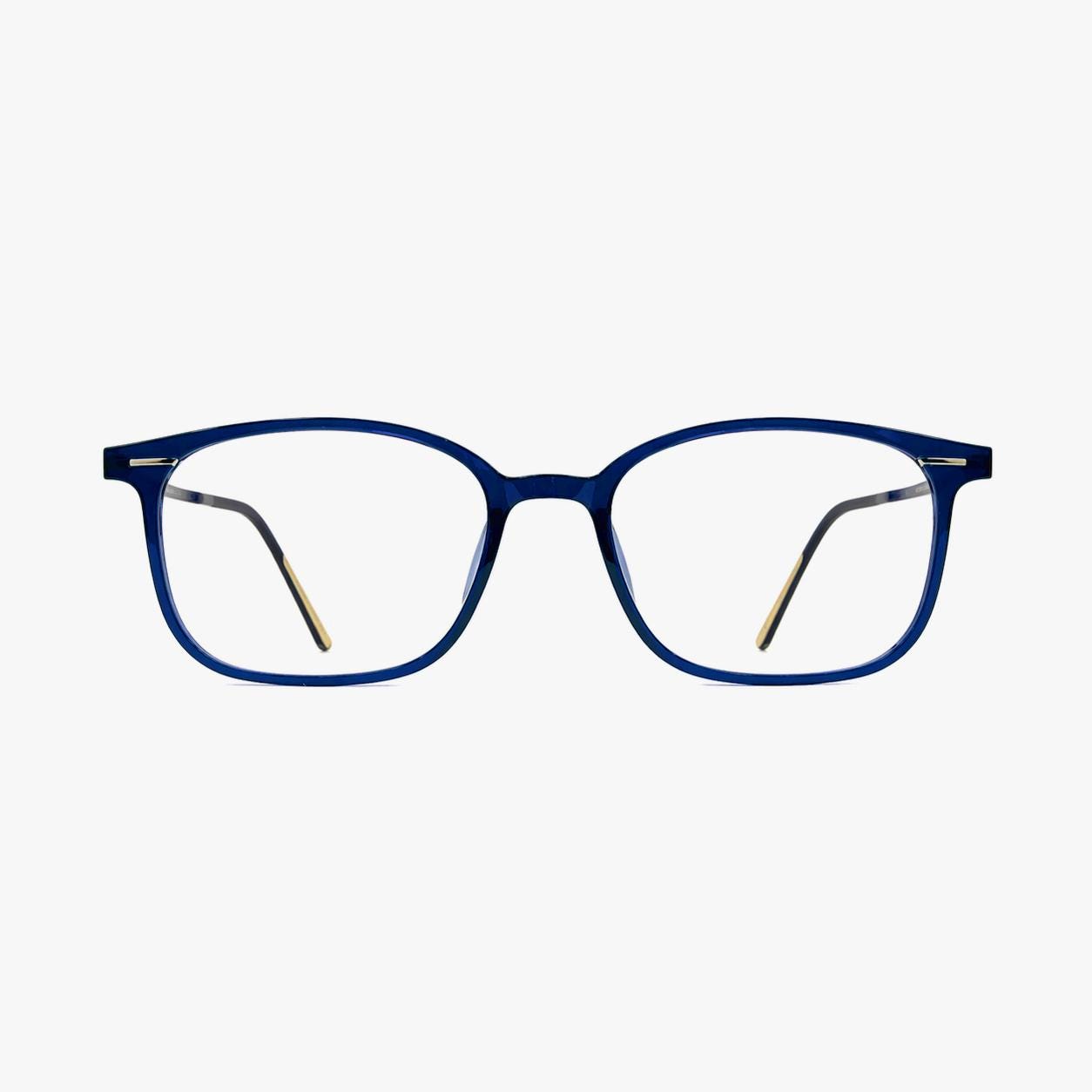 Transparent Blue Square Eyeglasses – Lightweight Ultem, Korean Minimal Design — view 2