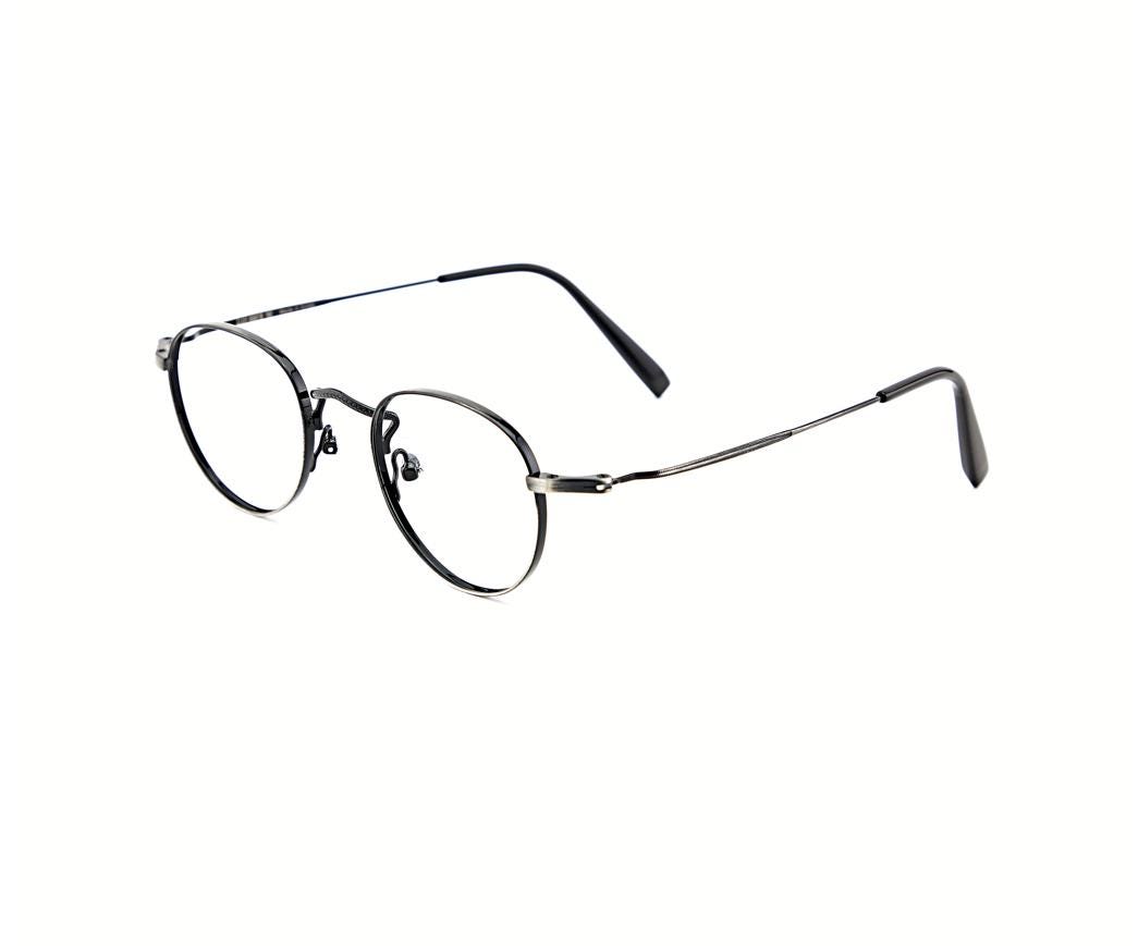 Gradient Round Metal Eyeglasses | Minimalist Optical Frame | Lightweight Korean Glasses — view 3