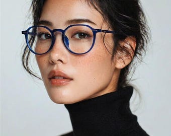 Alltags Leichte Brillen | Minimalistisches koreanisches Design asiatischer Sitz | Ultem transparent blauer Rahmen