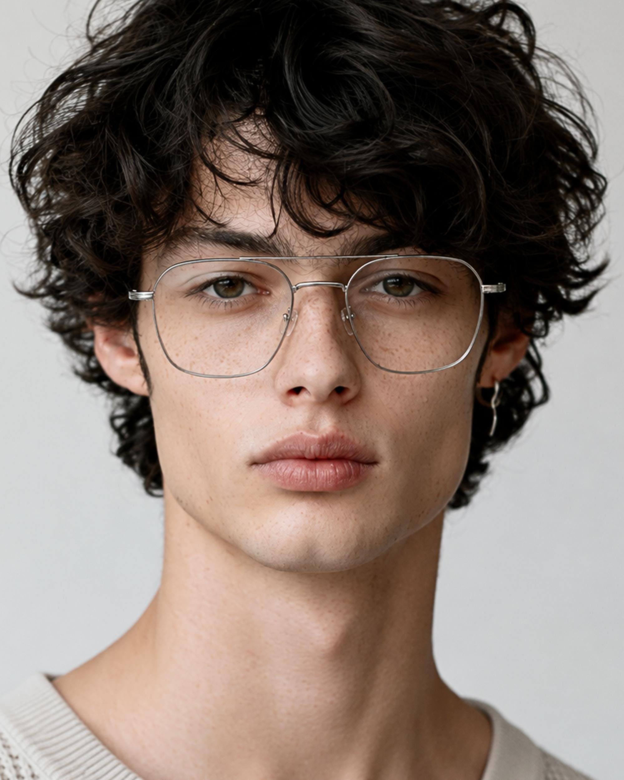 Minimal Square Aviator Glasses | Made in Korea | Lightweight Metal Eyeglasses | Unisex Frame — view 9