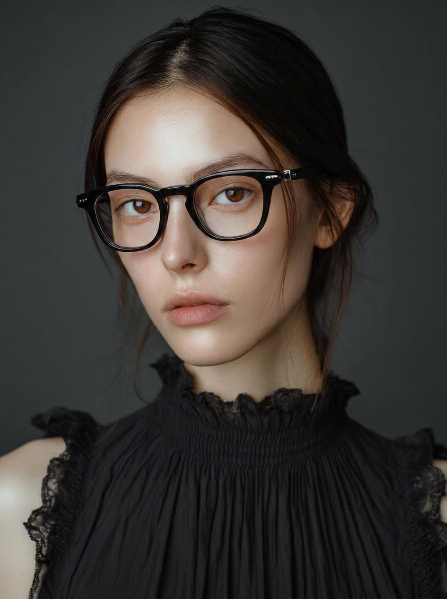 Black Acetate Eyeglasses, Classic Square Frame, Lightweight Everyday Glasses, Unisex Korean Style Optical Frame