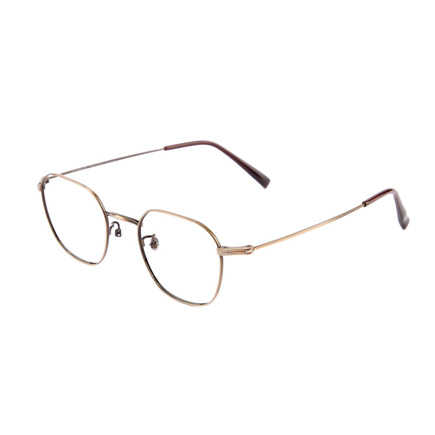 Minimal Gold Square Metal Glasses, Lightweight Korean Design Eyewear — view 3