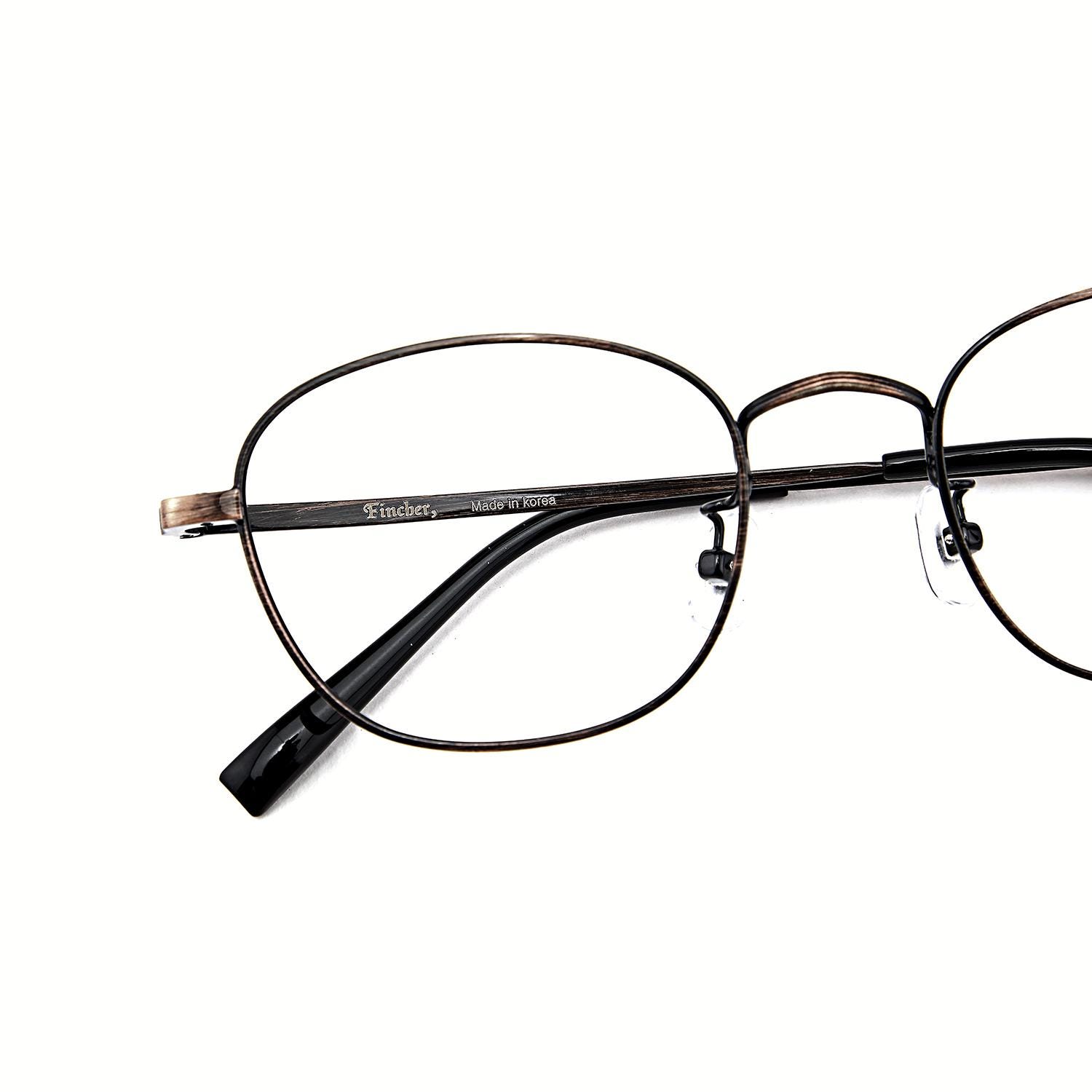 Minimal Oval Metal Eyeglasses – Korean Design, Lightweight Bronze Frame, Everyday Modern Classic — view 4