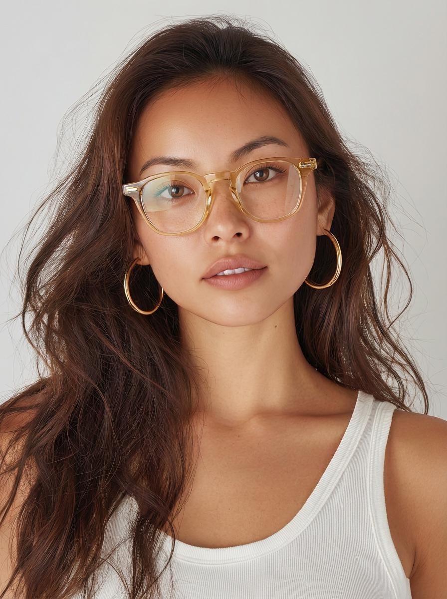 Clear Yellow Frame | Korean Design Square Frame | Unisex Acetate Glasses | Lightweight Durable Eyewear — view 8