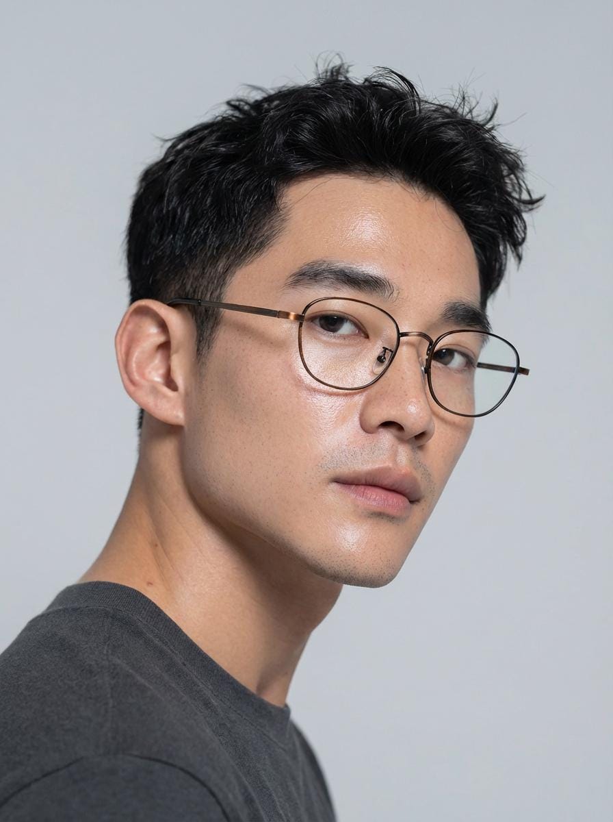 Minimal Oval Metal Eyeglasses – Korean Design, Lightweight Bronze Frame, Everyday Modern Classic — view 13