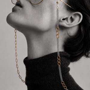 Mixed Metal Brillenkette | Nicht trübes 18K vergoldetes Metall | Zeitgenössisches Design
