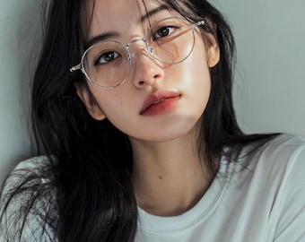 Rundes Beta Titan Brillengestell - Leicht, minimalistisch, Made in Korea