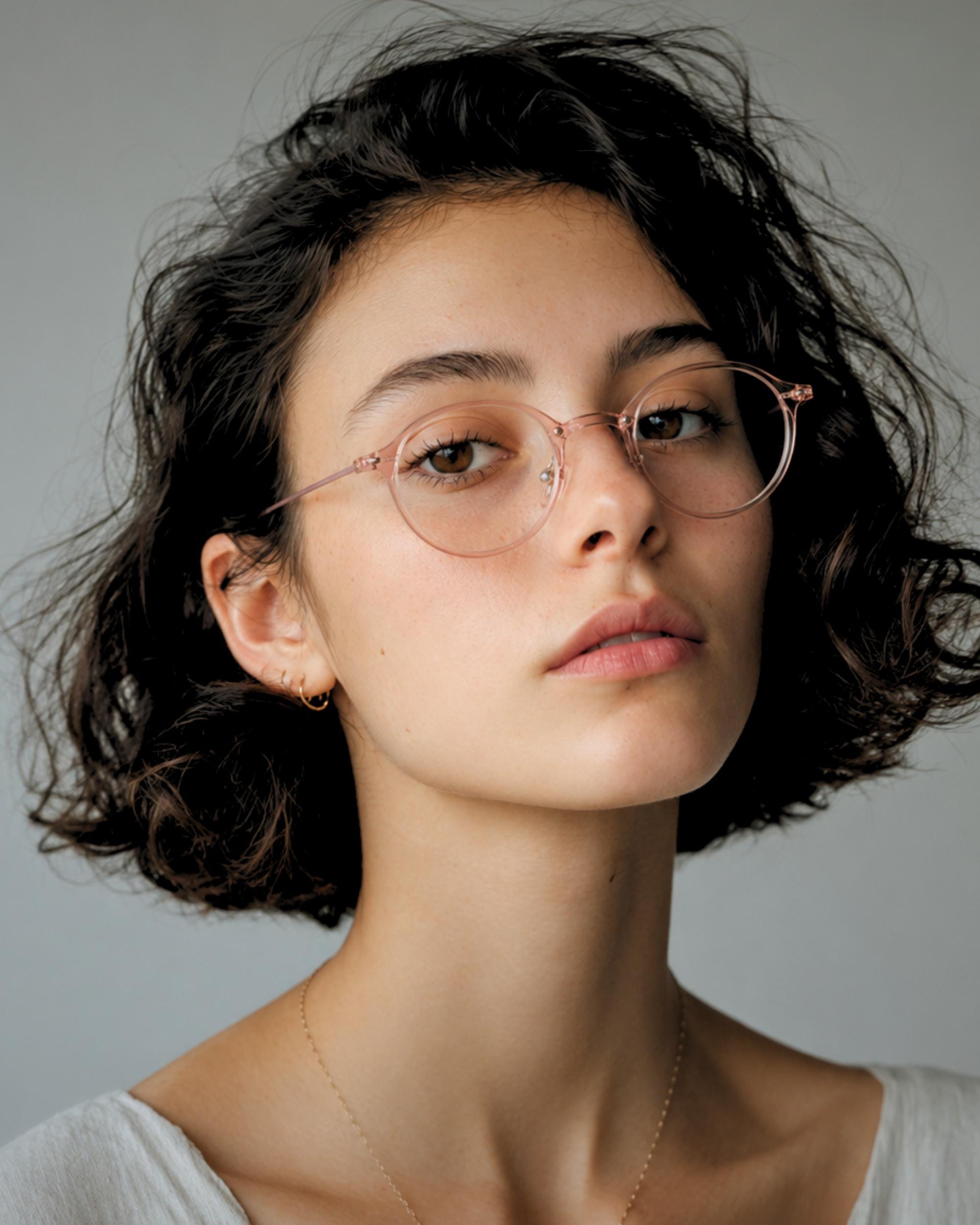 Ultra Lightweight Ultem Round Eyeglasses | Transparent Pink Optical Frame | Korean Eyewear | Unisex Frame — view 5
