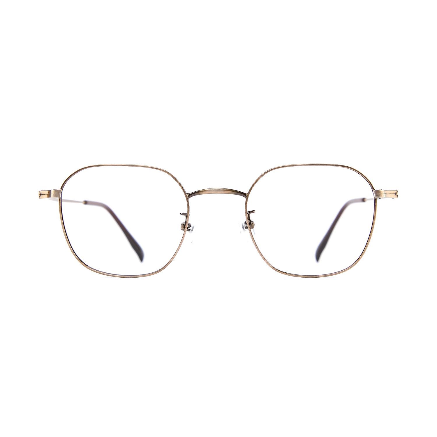 Minimal Gold Square Metal Glasses, Lightweight Korean Design Eyewear — view 2