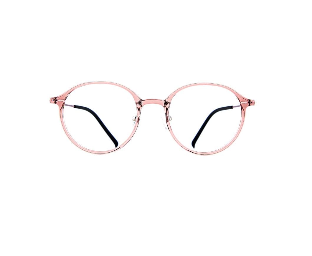 Ultra Lightweight Ultem Round Eyeglasses | Transparent Pink Optical Frame | Korean Eyewear | Unisex Frame — view 2