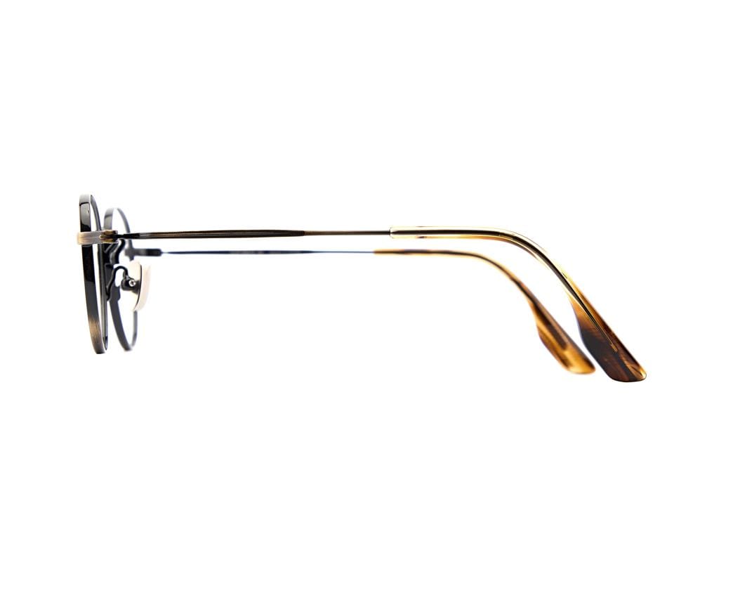 Minimalist Round Eyeglasses, Bronze Gold Metal Frame, Small 43mm Round Glasses, Titanium Nose Pads, Made in Korea, Lightweight Optical Frame — view 7