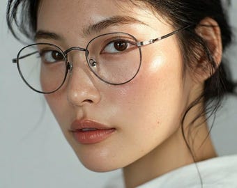 Monture de lunettes ronde coréenne en bêta-titane, coupe asiatique légère, confort au quotidien