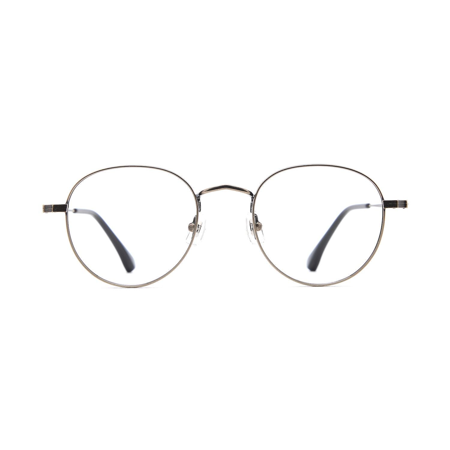 Muted Silver Metal Oval Glasses, Lightweight Korean Minimal Eyewear — view 2