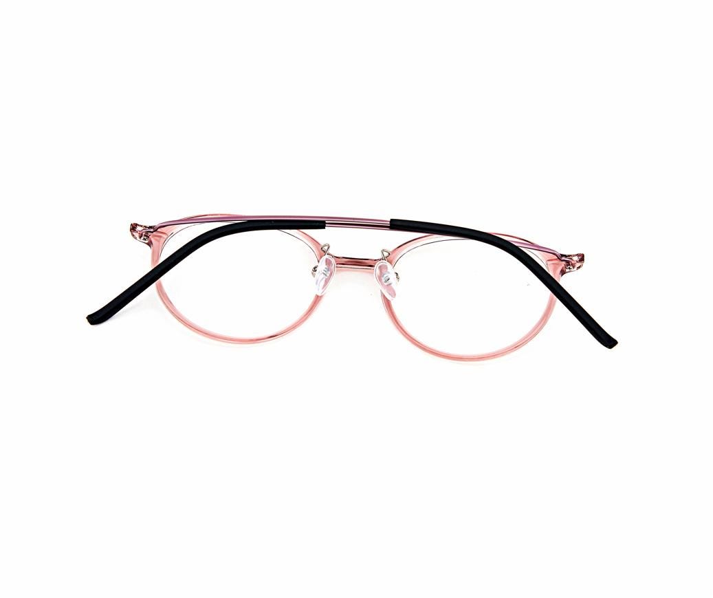 Ultra Lightweight Ultem Round Eyeglasses | Transparent Pink Optical Frame | Korean Eyewear | Unisex Frame — view 10