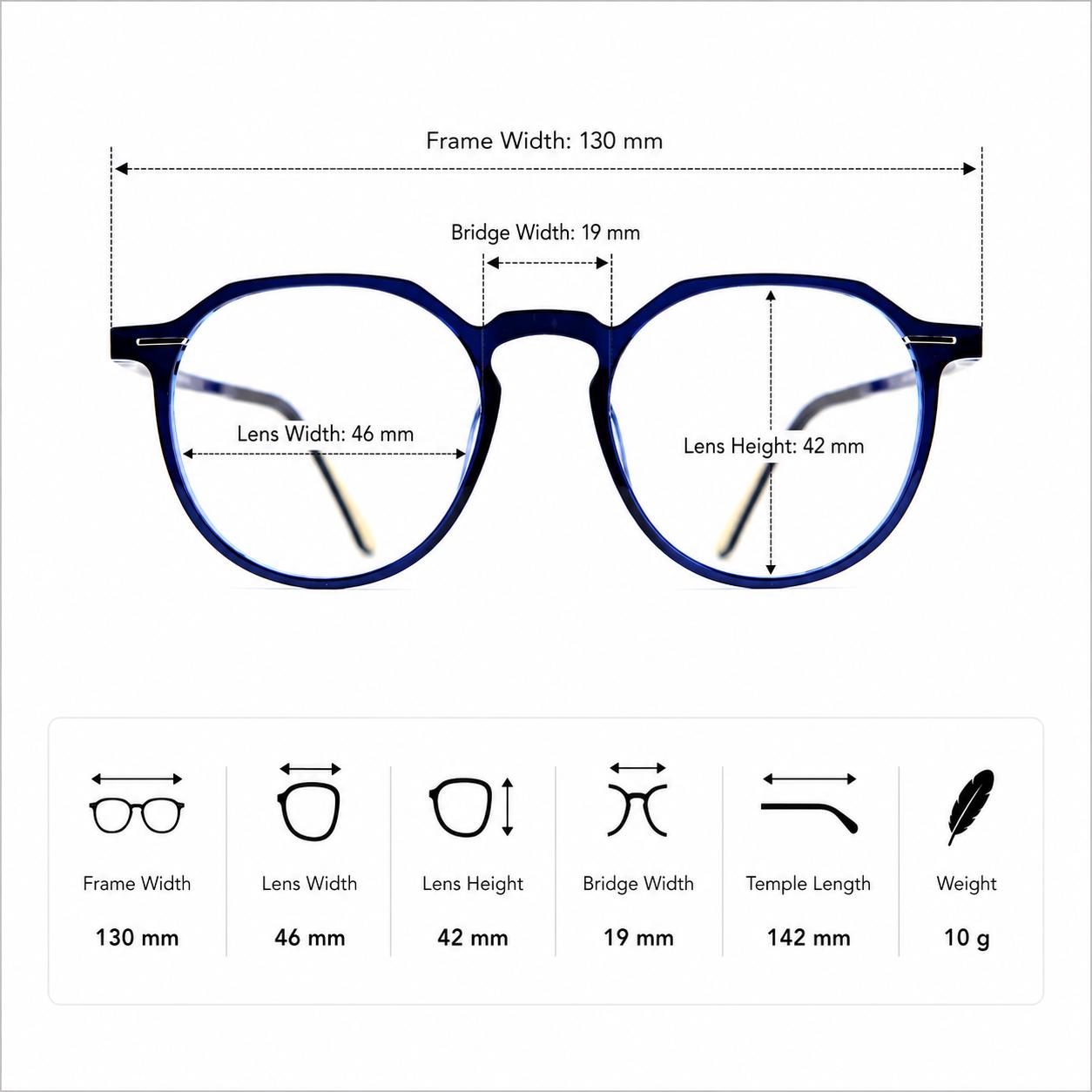 Everyday Lightweight Eyeglasses | Minimalist Korean Design Asian Fit | Ultem transparent blue Frame — view 7