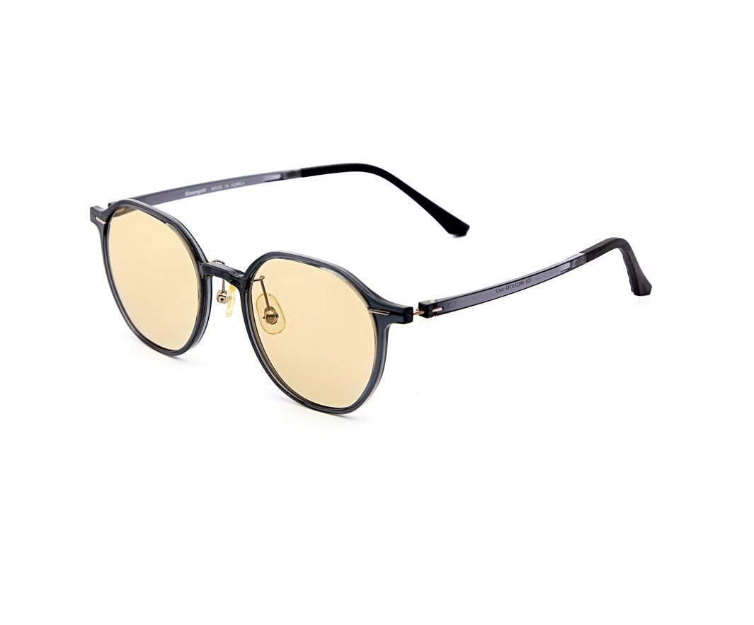 Ultra Lightweight Ultem Round Sunglasses | Yellow Tint Minimalist Korean Eyewear — view 4